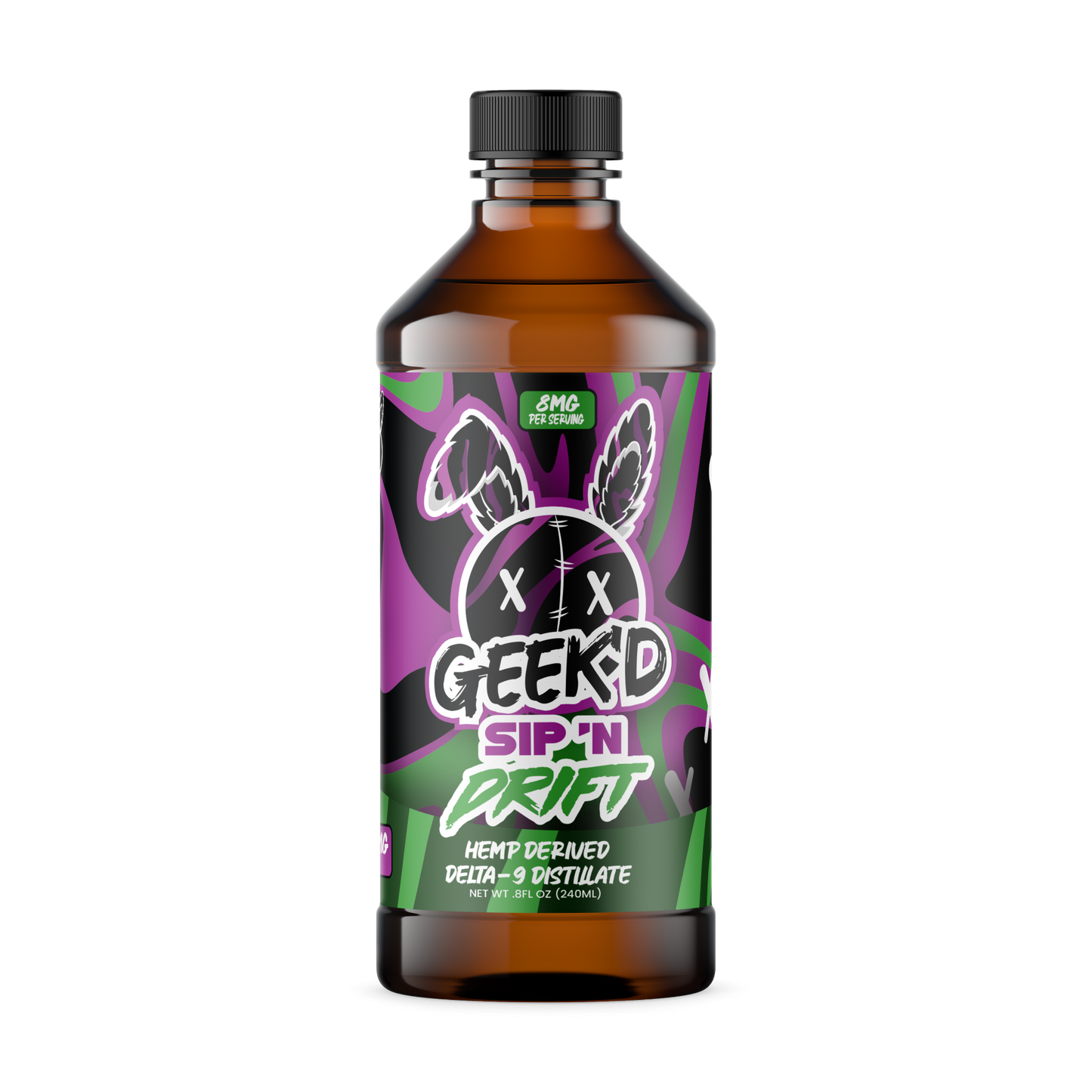 GEEK'D | D9 Hemp Syrup - 800mg : GRAPE APPLE