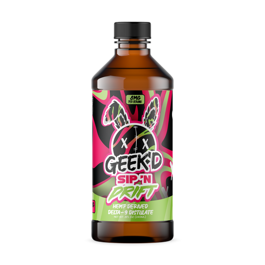 GEEK'D | D9 Hemp Syrup - 800mg : KIWI STRAWBERRY