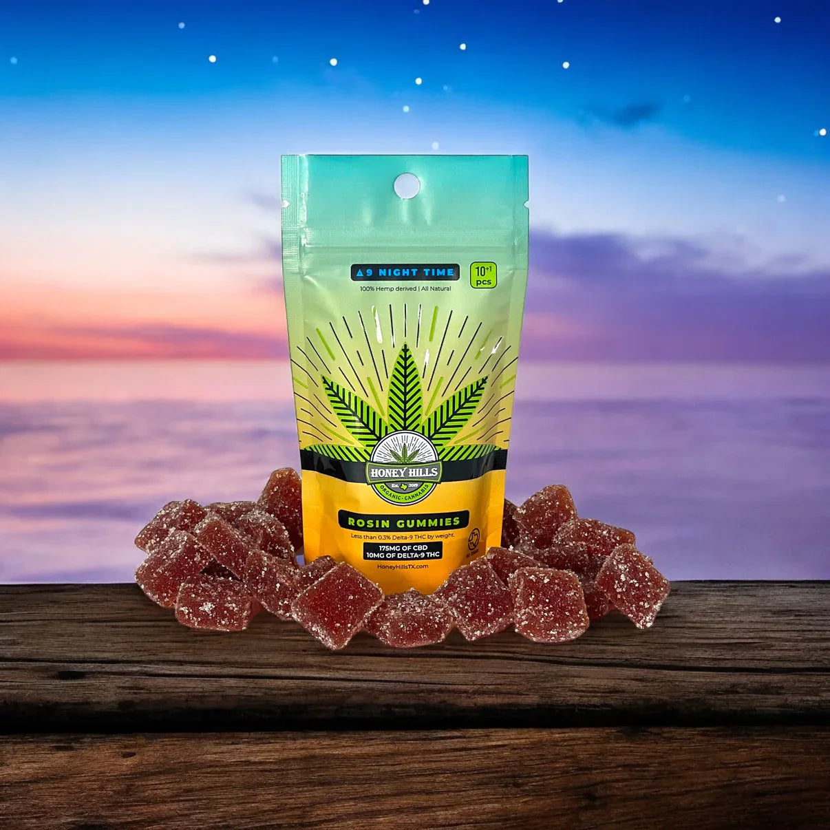 Honey Hills | Delta 9 THC Gummies | 10mg Each : Night Time