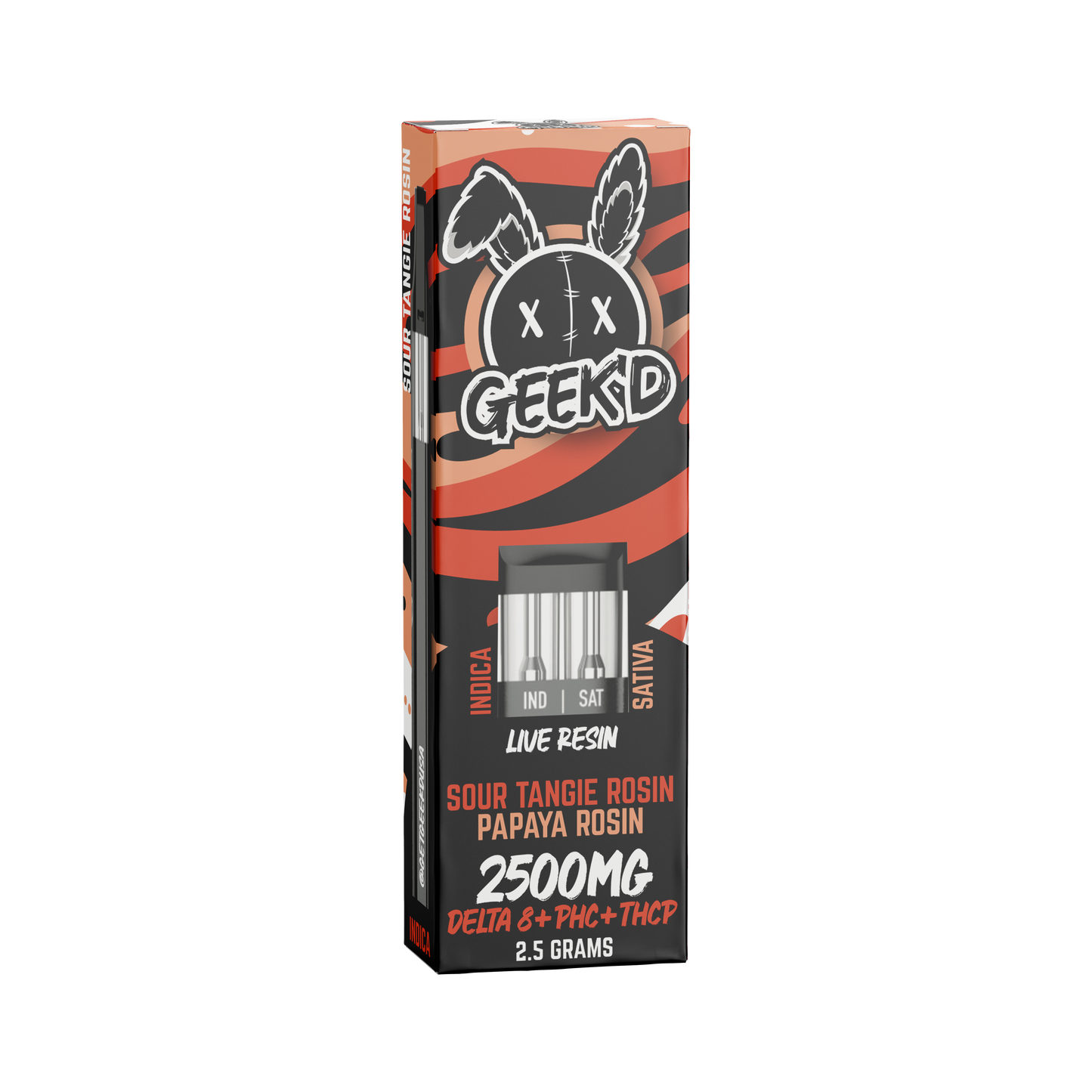 GEEK'D | Full-Spec 2.5 G Disposable Vape - 2500mg : SOUR TANGIE ROSIN & PAPAYA ROSIN